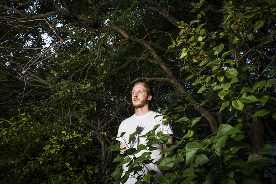 Musician, Jamie Thomas, by Montreal editorial portrait photographer