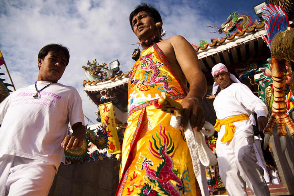 Ma-song leaving the temple for a procession