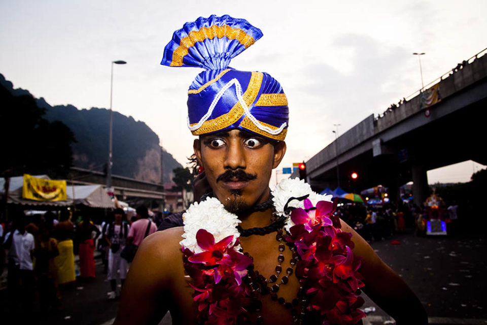 Entranced celebrant in procession