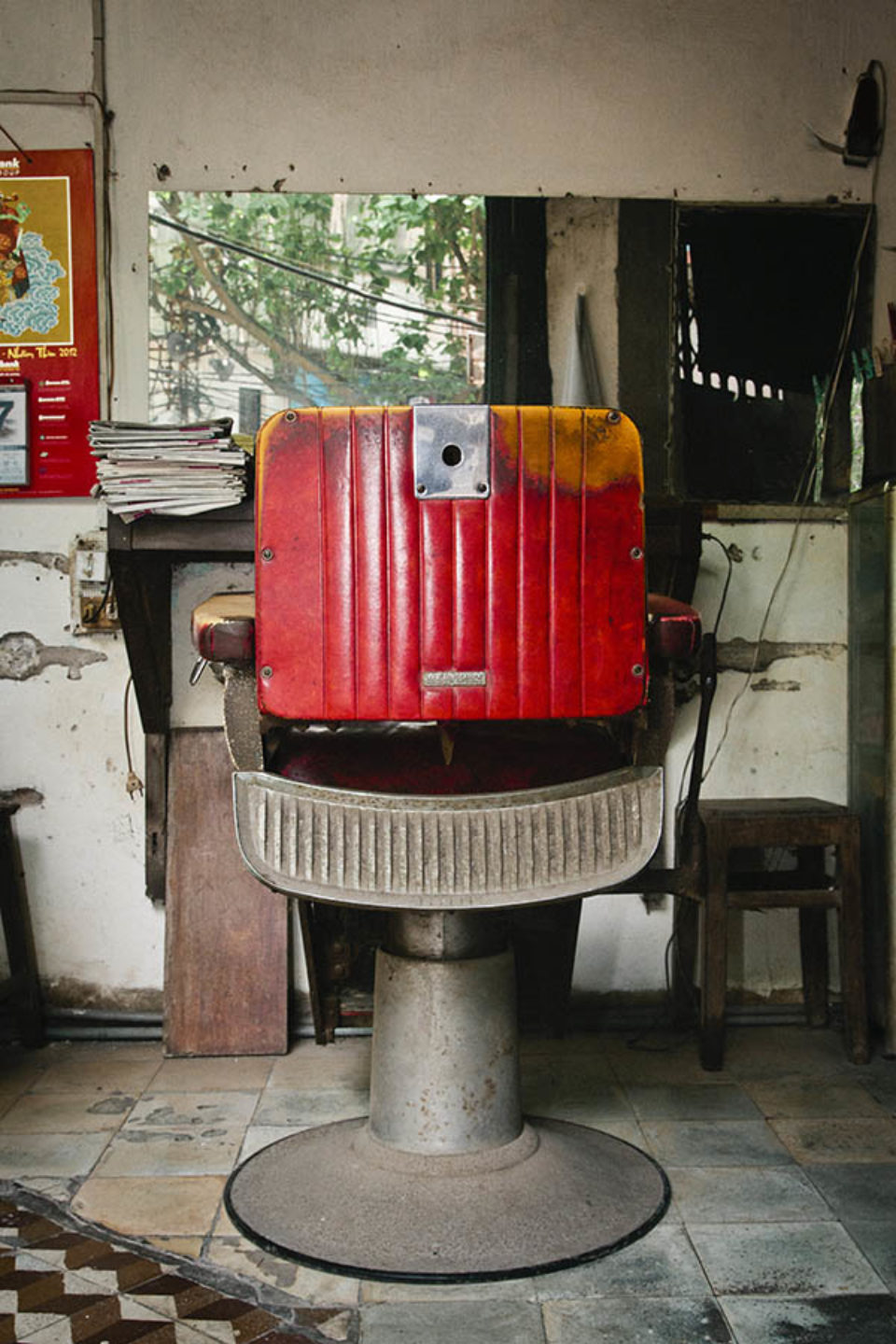 An old barber shop chair