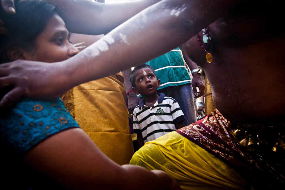 Child watching in awe during a blessing