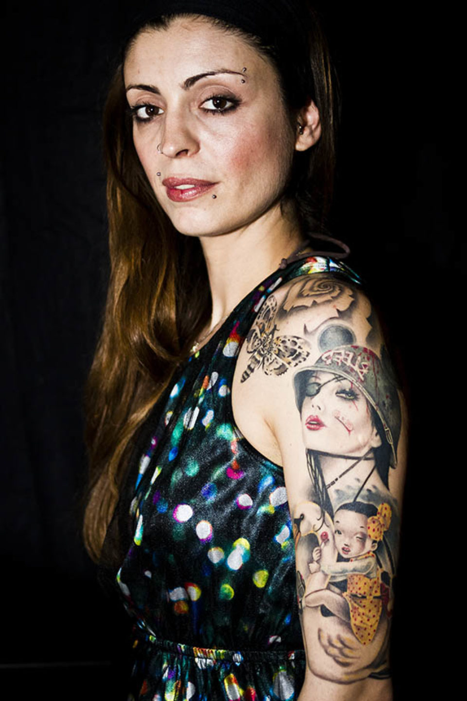 Woman with a tattooed arm