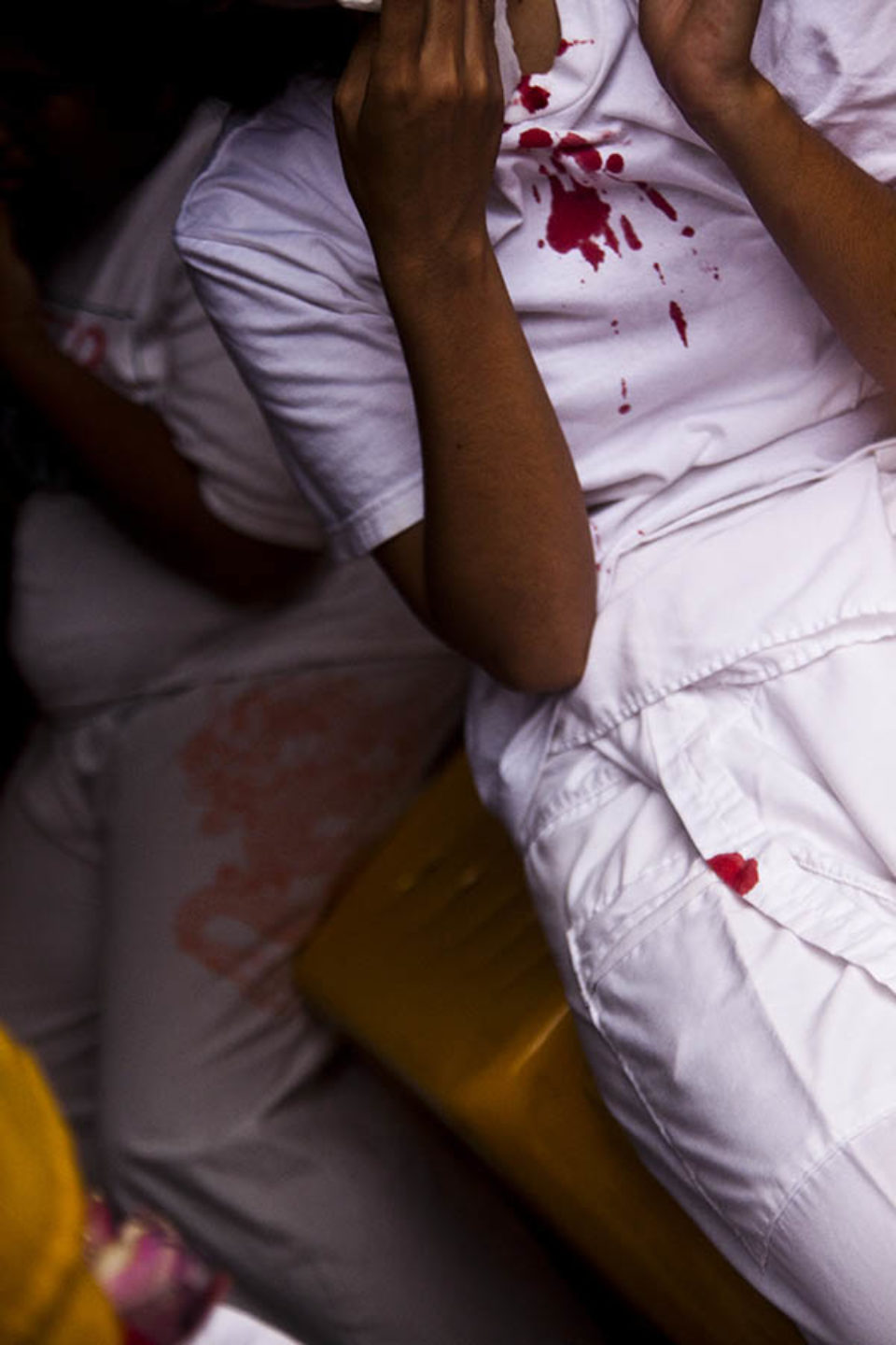 Blood on a ma-song's clothing