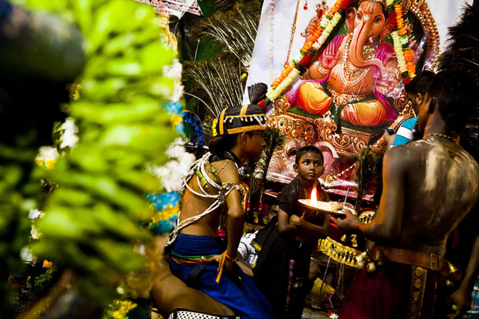 Kavadi bearers at end of festival