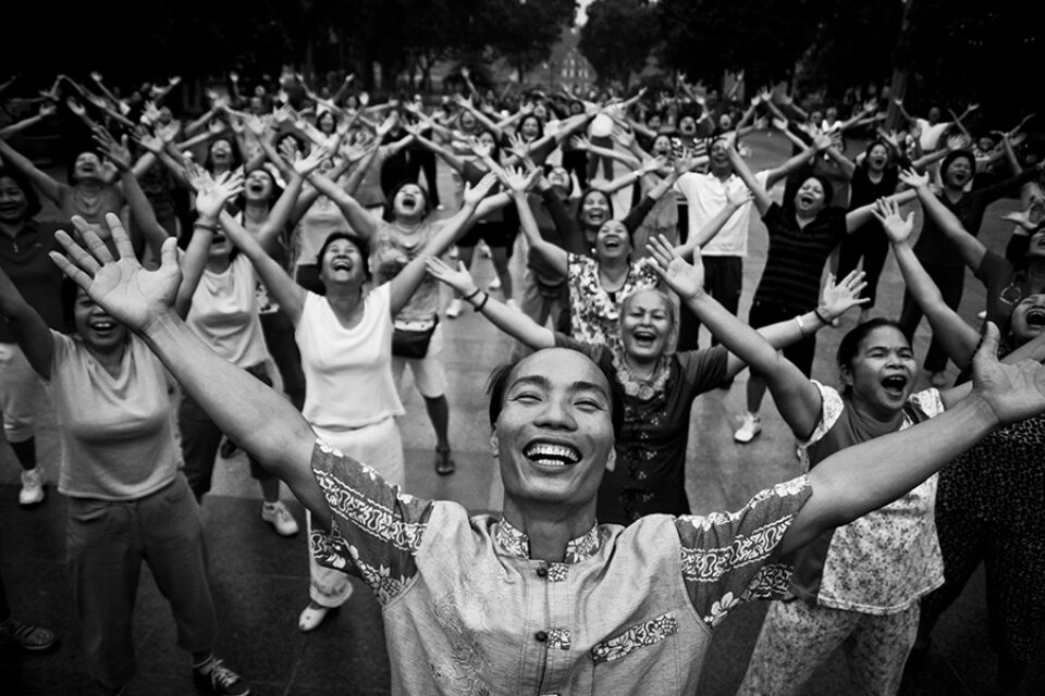 Laughing yoga in Hanoi, Vietnam