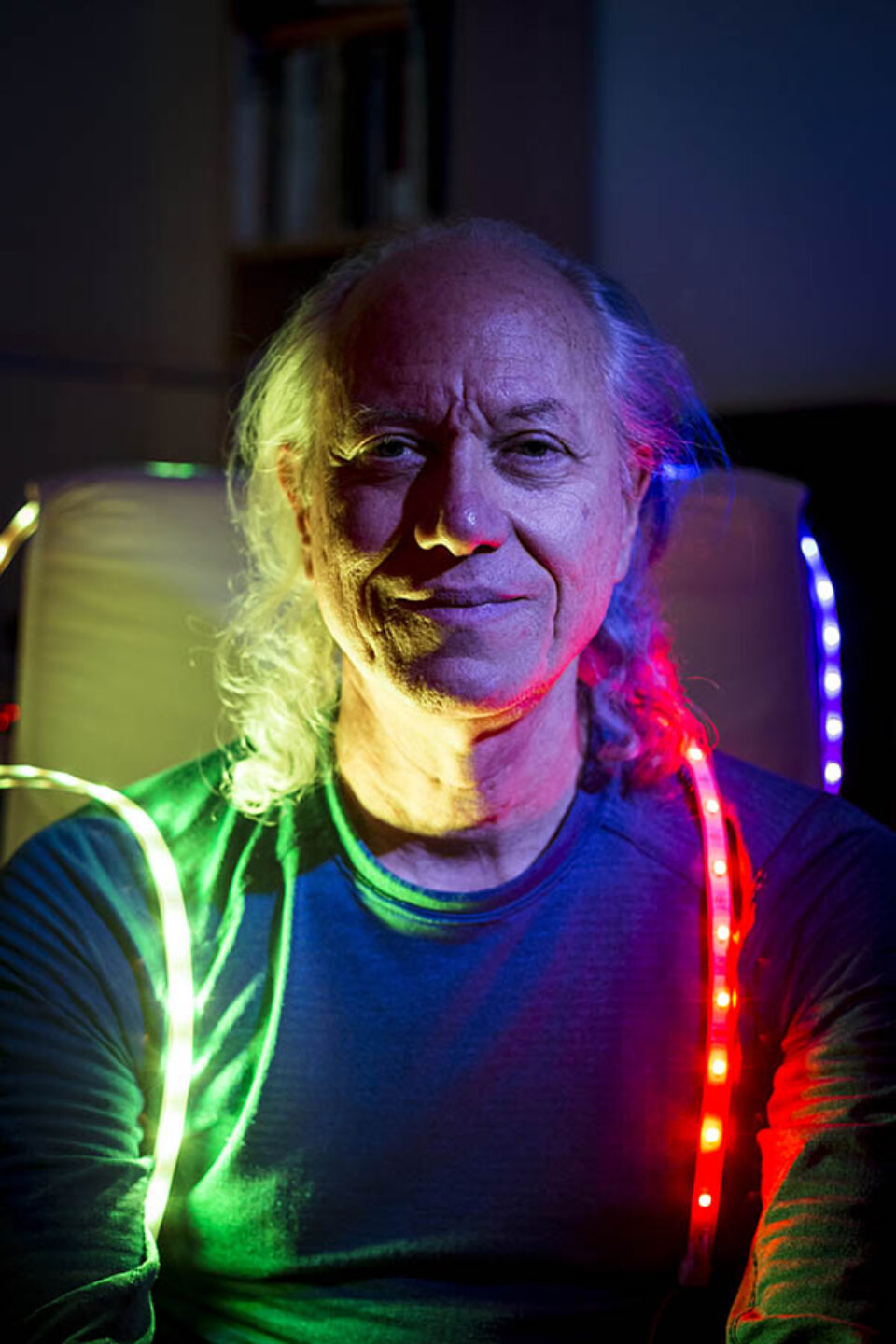 Mitch Altman, inventor, LED portrait