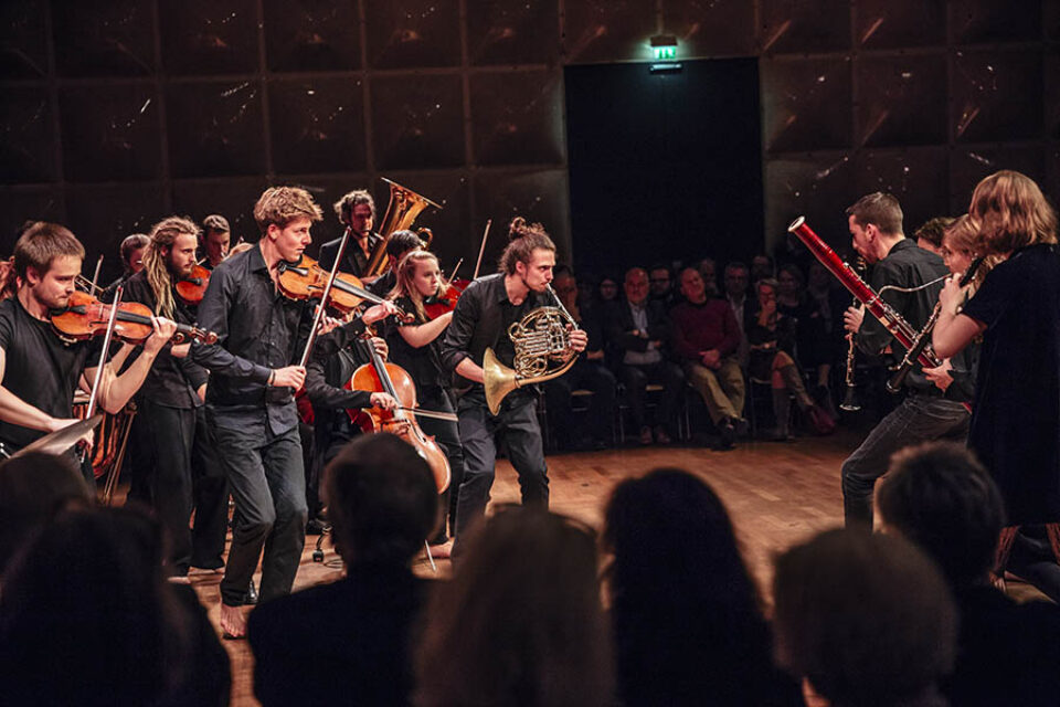 Stegreif Orchestra performing during a fundraising event, shot by Montreal photographer
