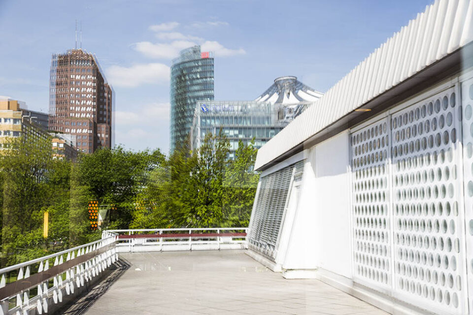 Potsdamer Platz reflected in Berliner Philharmonie