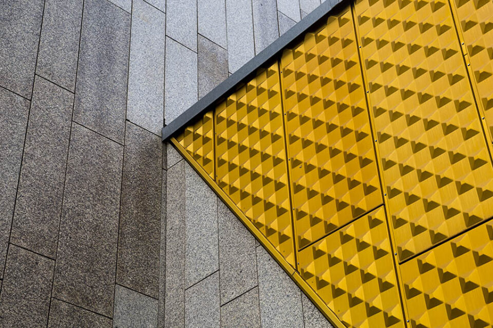 Golden metal meets concrete at Berliner Philharmonie
