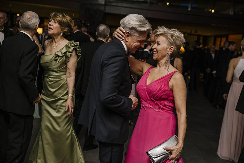 Happy couple on event dancefloor