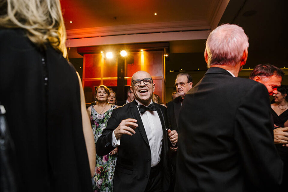Man in tuxedo dancing