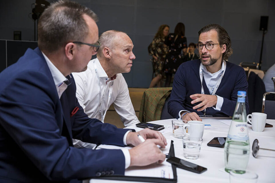 Event attendees in discussion