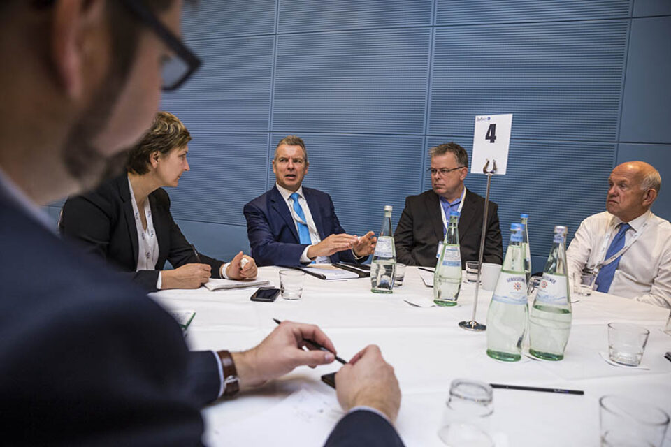 Roundtable discussion at coporate event