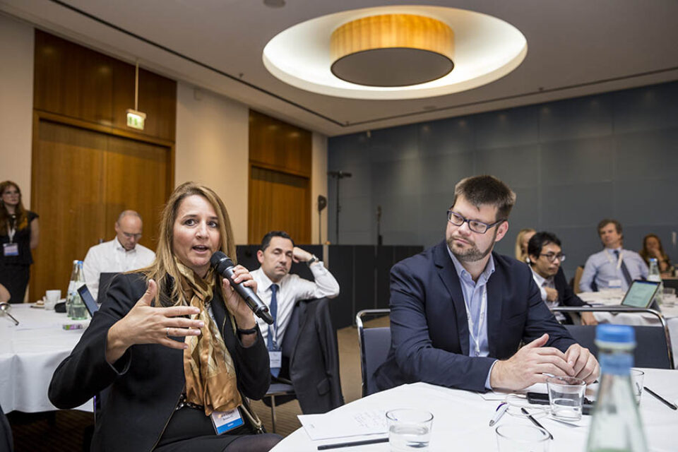 Q and A session at corporate event
