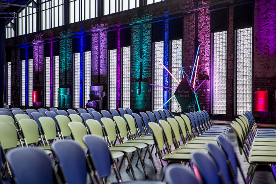 Colourful seats before event