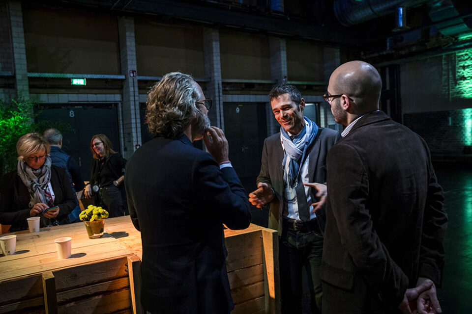 Event delegates chatting