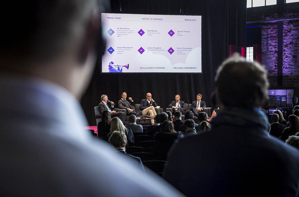 Audience watches panel discussion