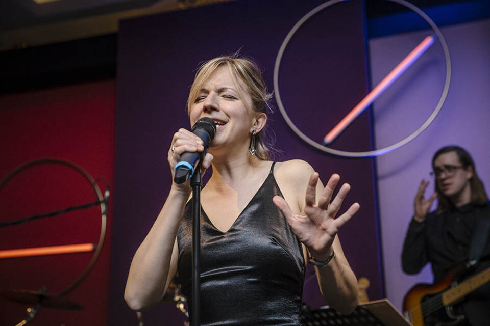 Event singer onstage
