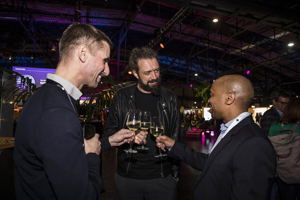 Event delegates with white wine