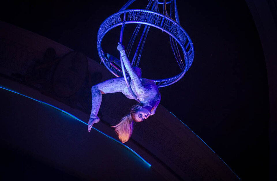 Female acrobat performing