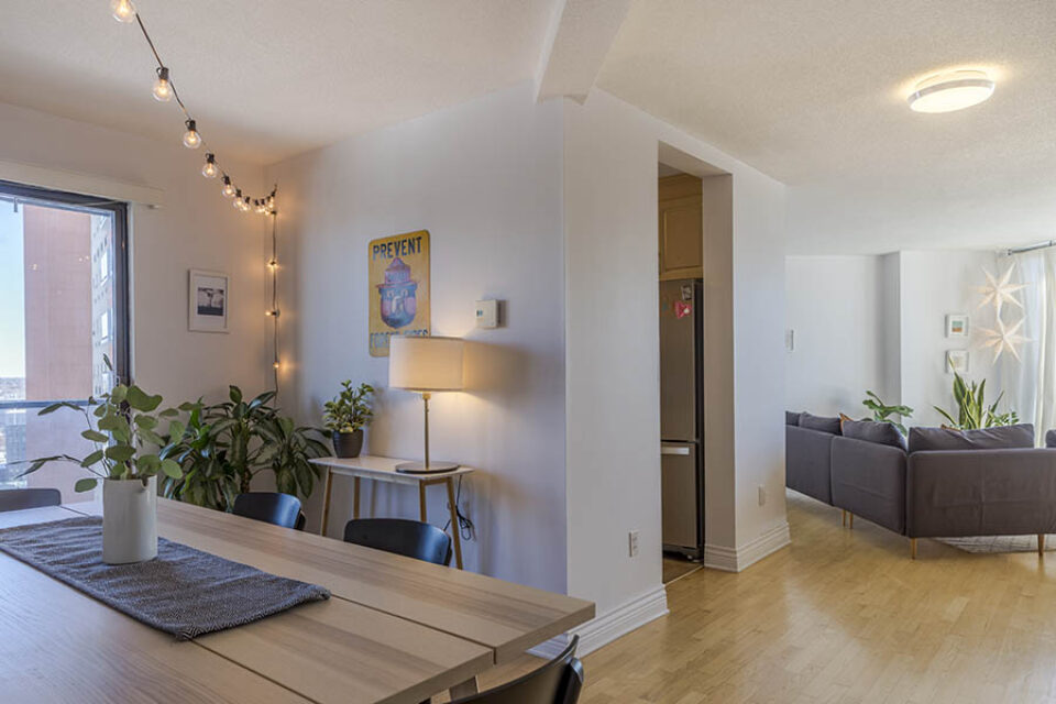 Dining and living areas