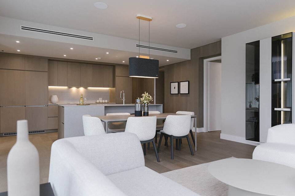 Model condo living area