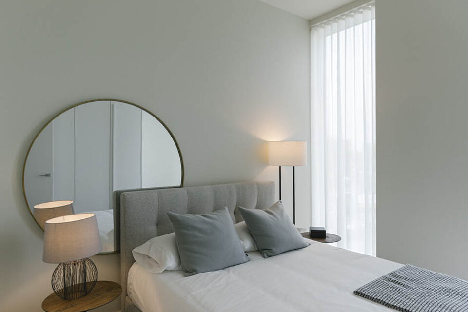Model condo bedroom