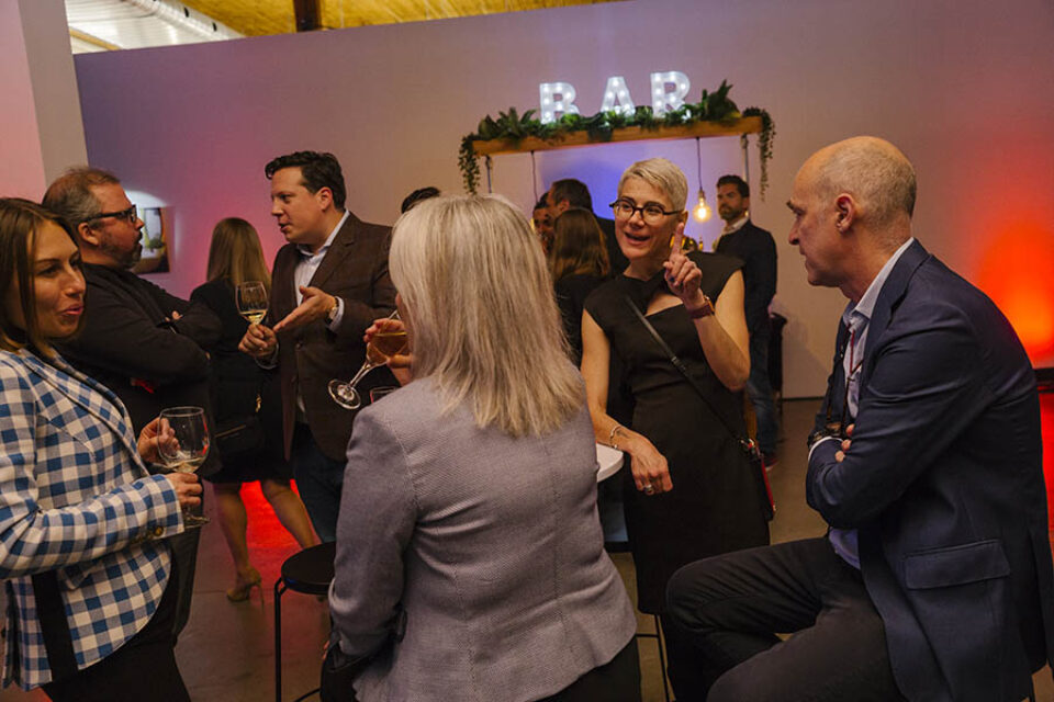 Attendees enjoying corporate event in Montreal