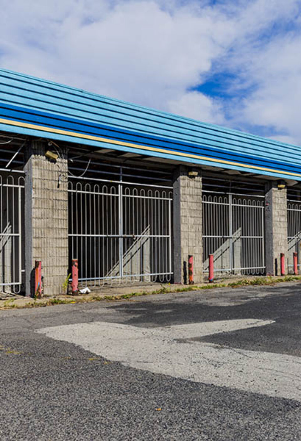 Bays in an abandoned building