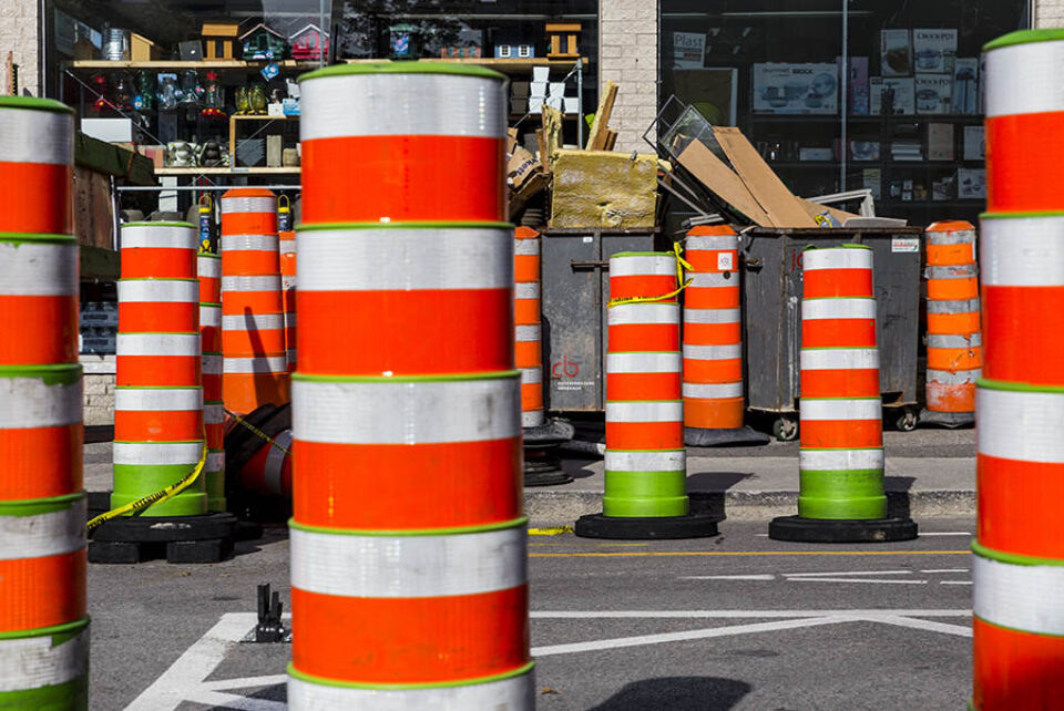 Photographer Montreal - construction site cones