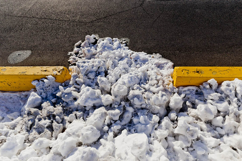 Pile of cleared snow