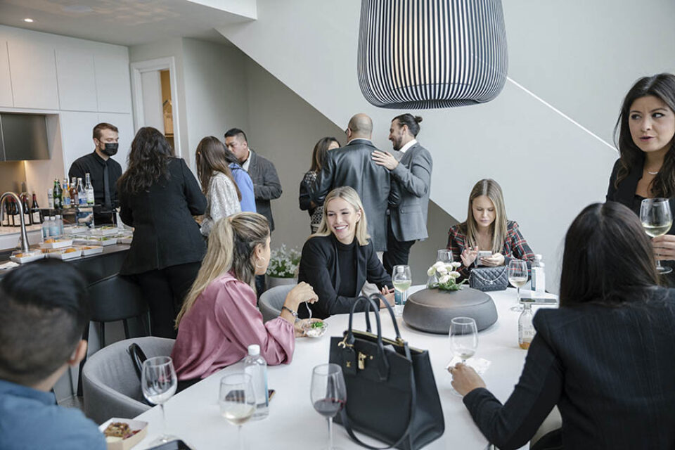 Socialising at real estate event