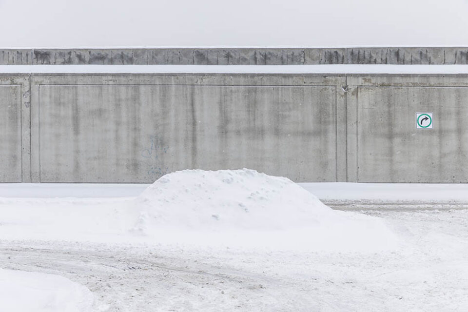 Snow pile Longueuil car park