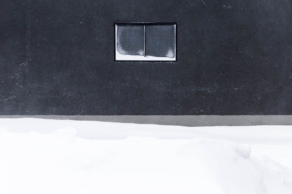 Building detail winter snow