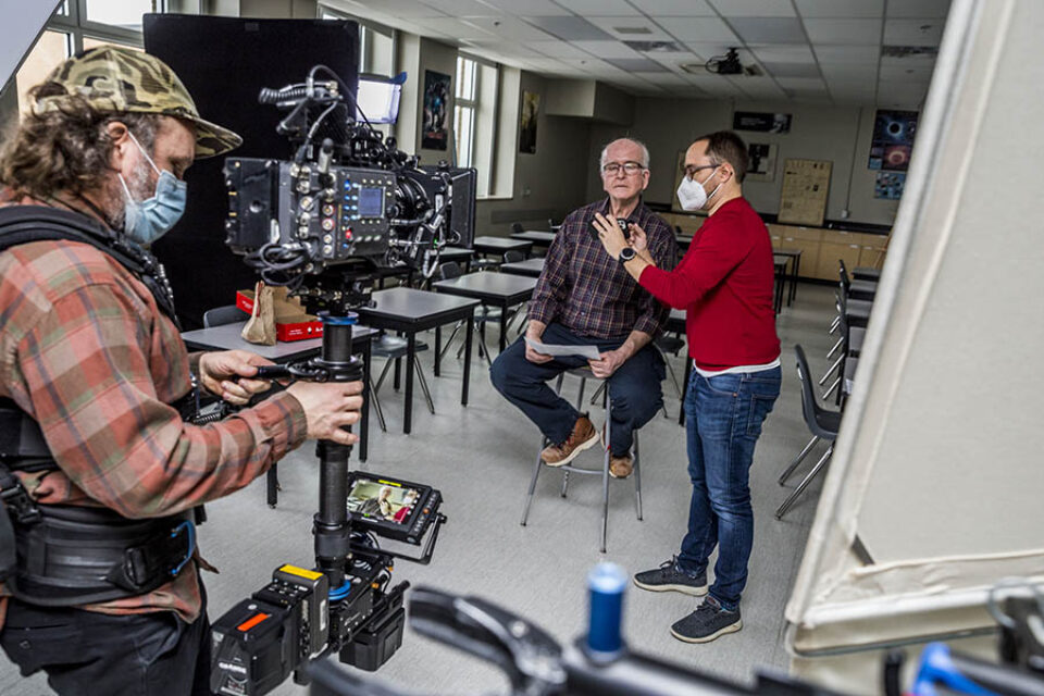 Subject prepared for filming