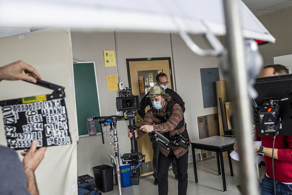 Preparing camera for a film take