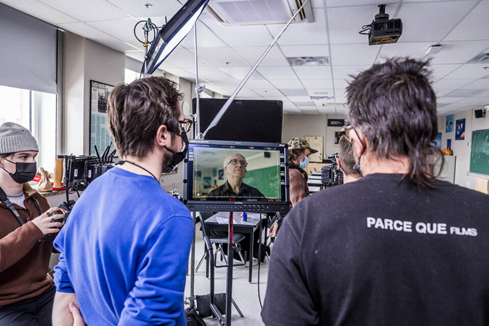 Watching footage filmed