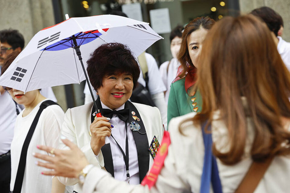 South Korean delegate, Montreal street parade, by professional Montreal photographer