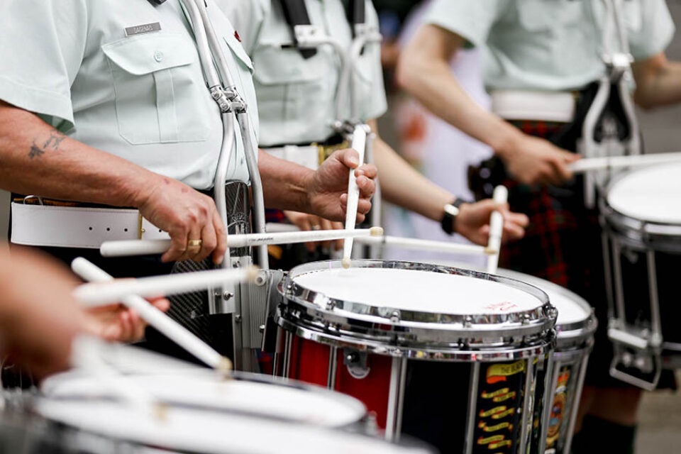 Drummers at Montreal street parade, Montreal event photography
