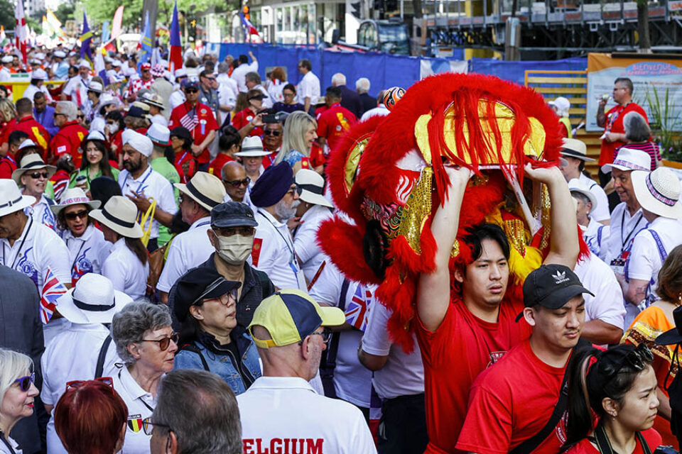 Montreal event photography - Chinese dragon performers at Montreal street parade