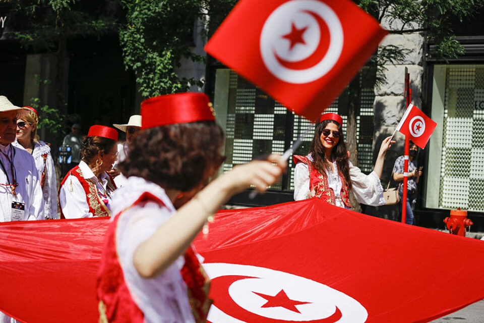 Tunisian delegates at Montreal street parade - Montreal event photography