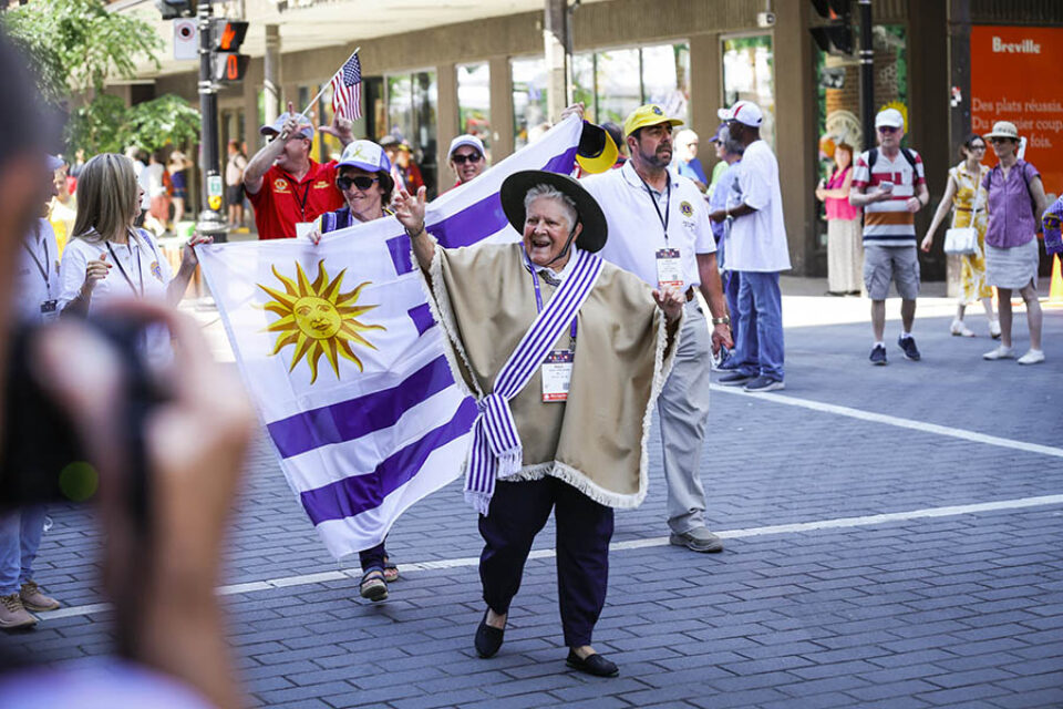 Uruguayan delegation at Montreal street parade