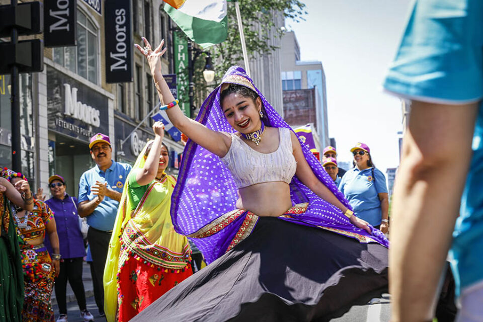 Indian dancer at Montreal street parade, Montreal event photography