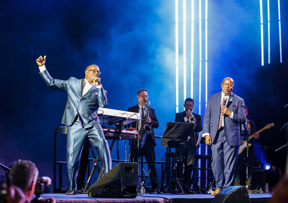 Band onstage at Bell Centre, Montreal event photography