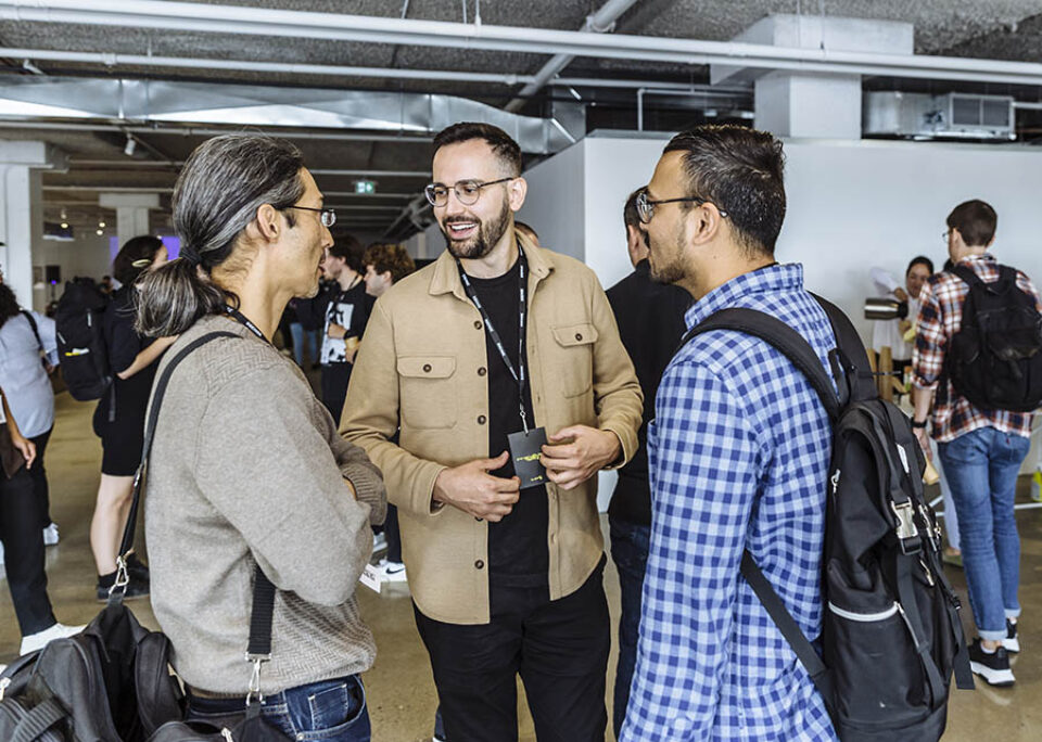 Montreal delegates networking at tech event