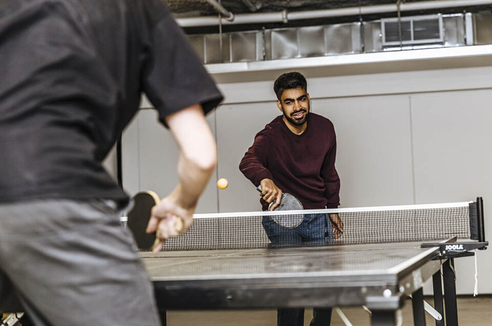 Ping pong game at Montreal tech event
