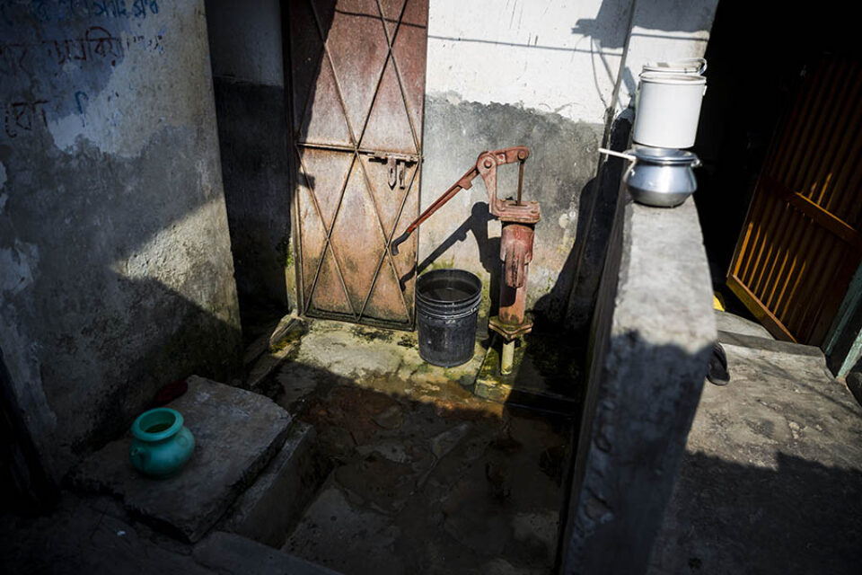 Water pump in slum
