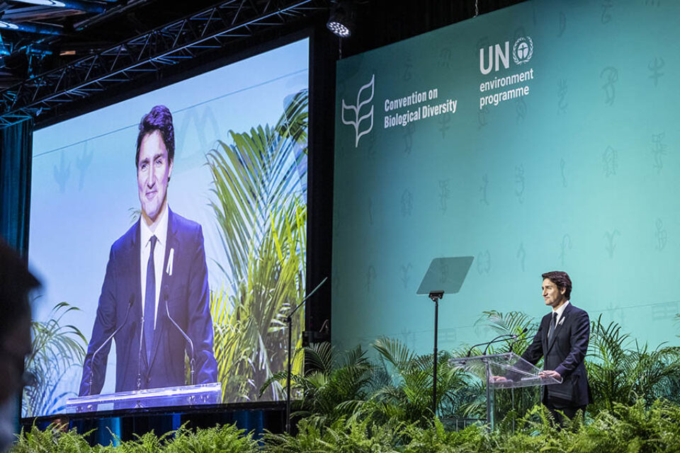 PM Justin Trudeau at COP15 event in Montreal