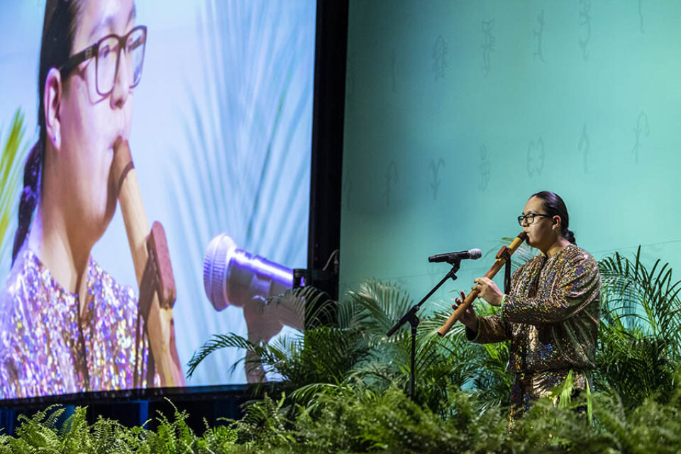 Indigenous performer, COP15 Montreal