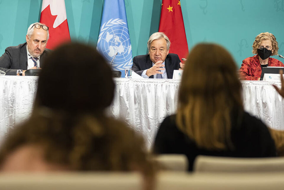 Event photographer image of UN Secretary General at COP15 Montreal